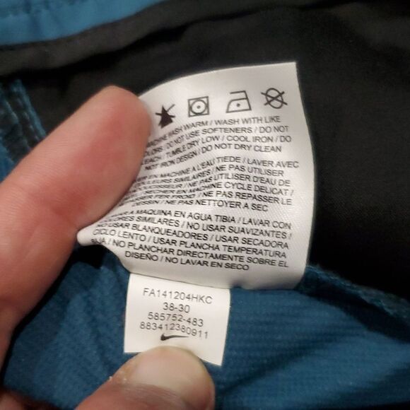 Nike Tour Performance Golf Pants in Teal Blue Pin Stripe Size 38x30 - Picture 14 of 15